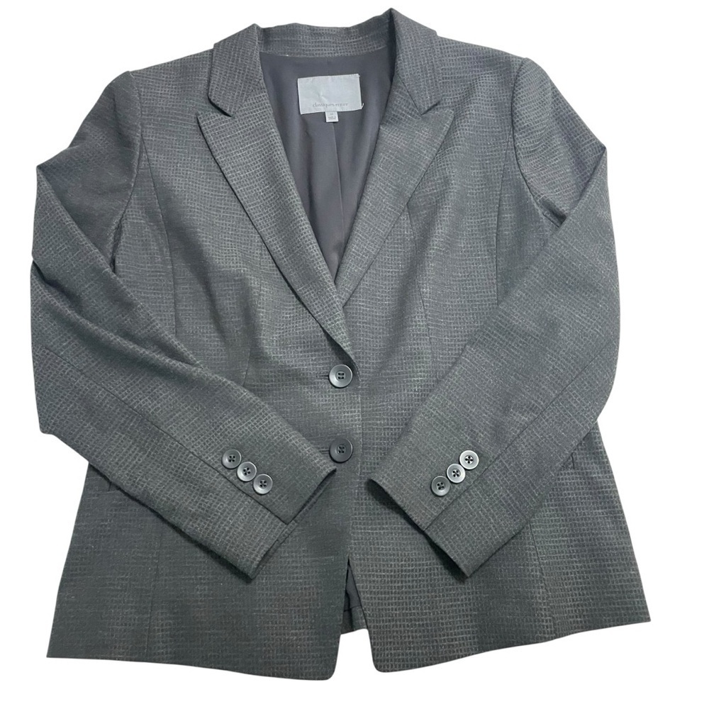 Classiques Entier Gray Patterned Two Button Blazer Jacket Sz 14 Career Workwear - Picture 5 of 12